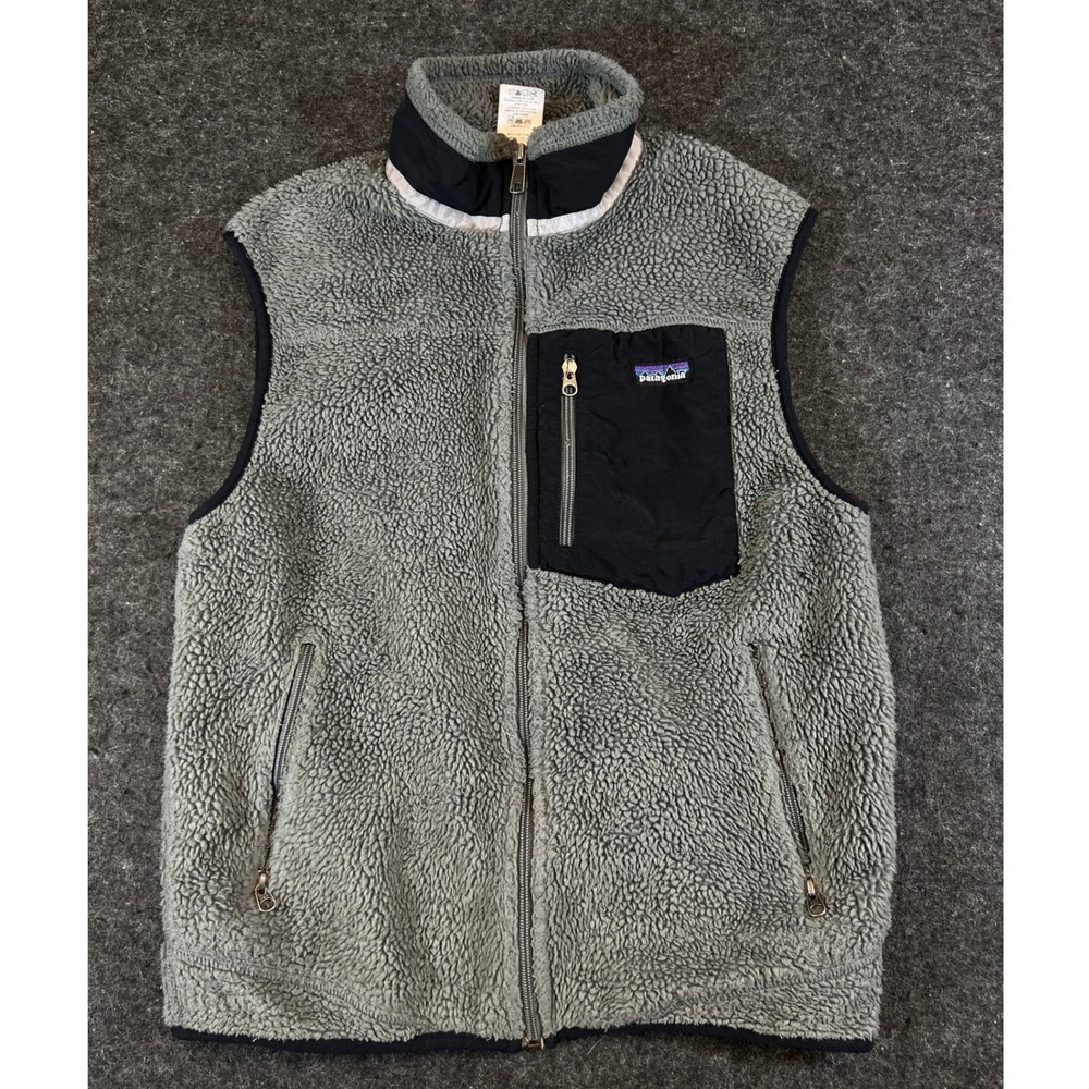 Patagonia Retro-X Jacket Vest Mens Medium Gray Fleece Full Zip Hiking Outdoor